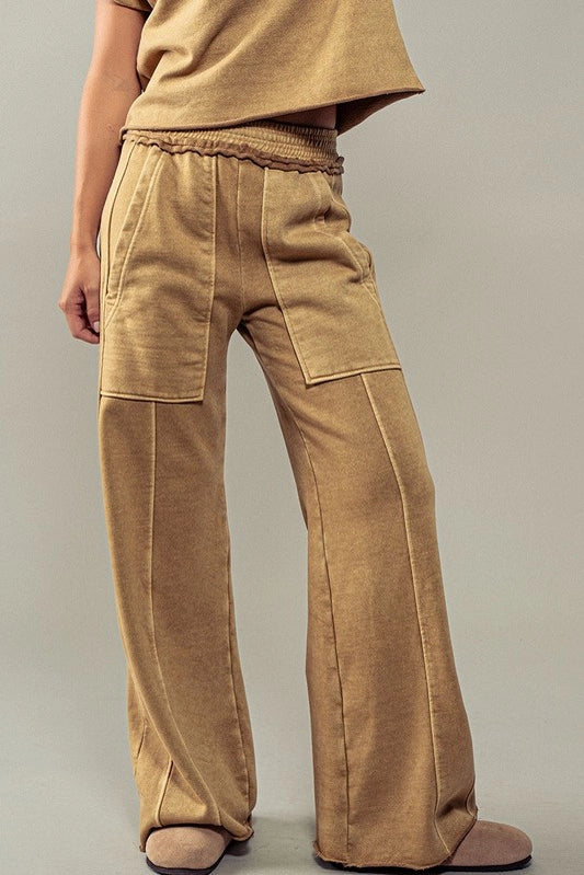 FINAL SALE-Classic Mineral Washed Paneled Pants