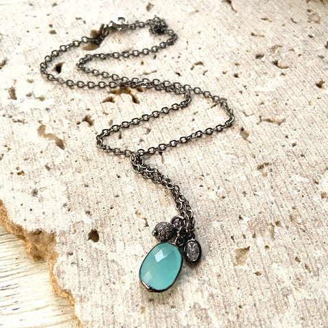 Beach Sea Natural Stone Crystal Necklace