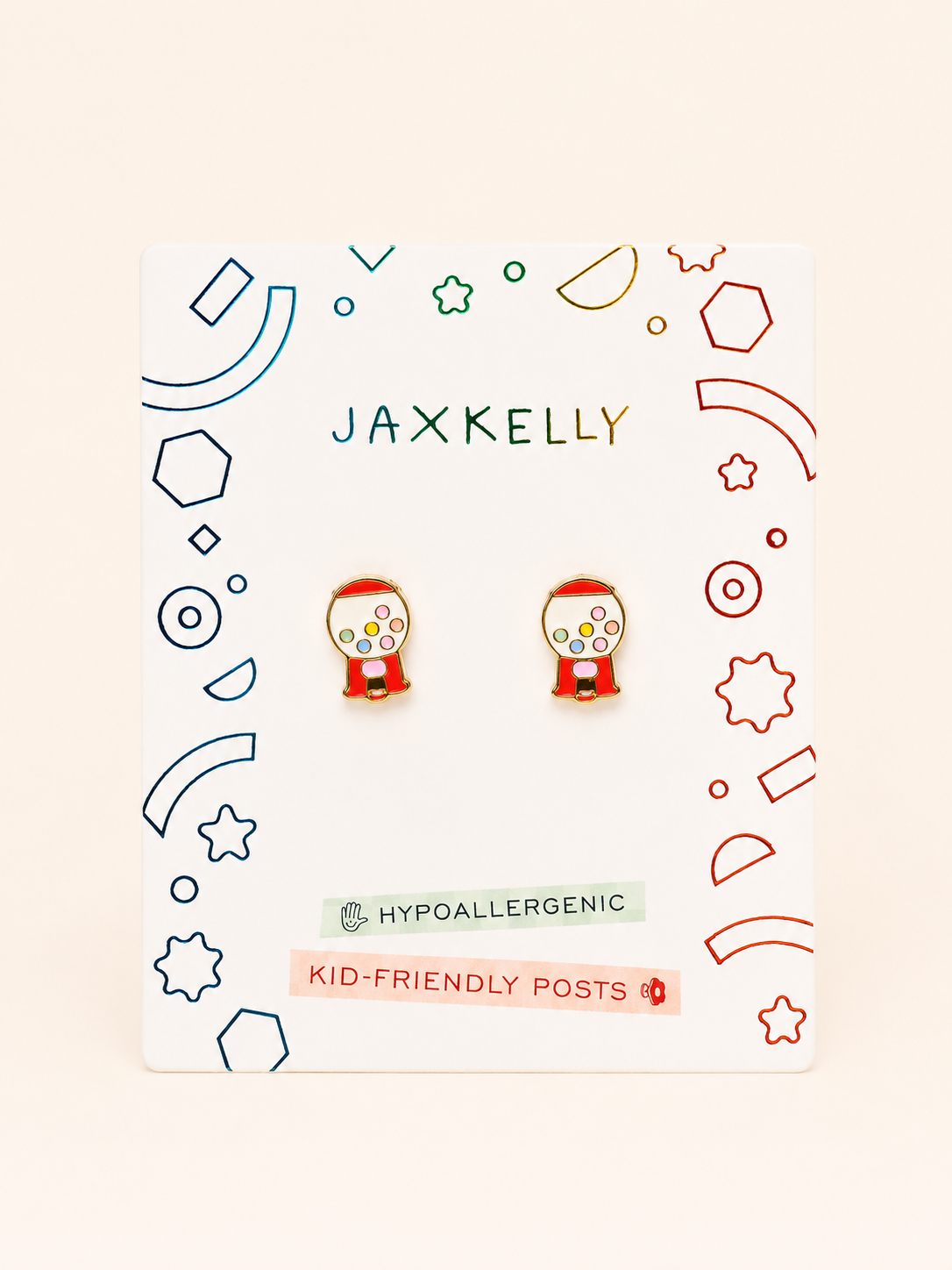JaxKelly - Gumball Enamel Flat Back Kids Earrings
