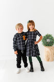 Black Plaid | Scoop Back Dress