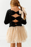 Black Velvet | Bow Back Long Sleeve Top