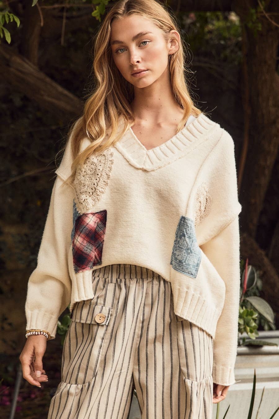 Oddi - Patchwork Knit Sweater