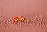 Desert Peach - #87 Heart Stud Earrings