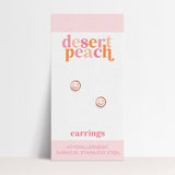 Desert Peach - Pink Smiley Stud Earrings