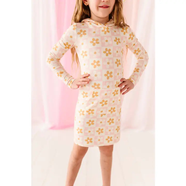 FINAL SALE-Made by Molly - Daisies | Ribbed Hoodie Dress