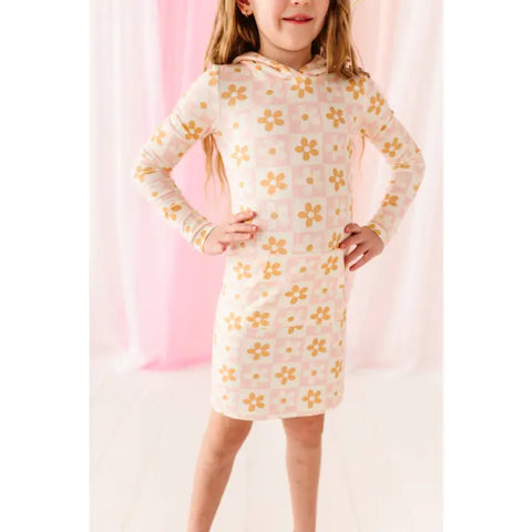 Made by Molly - Daisies | Ribbed Hoodie Dress