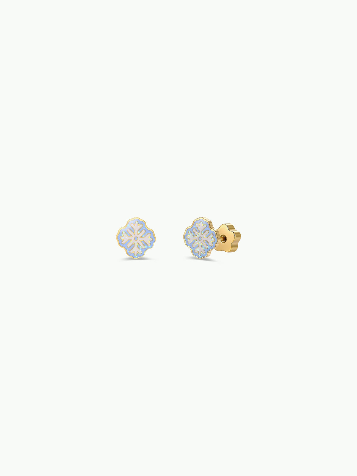 JaxKelly - Snowflake Enamel Flat Back Kids Earrings