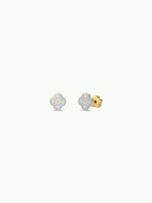 JaxKelly - Snowflake Enamel Flat Back Kids Earrings