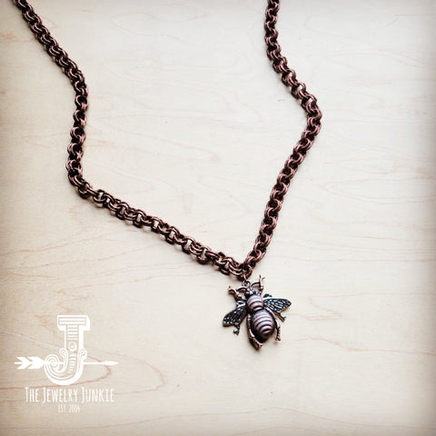 Antique Layering Necklace w/ Bumble Bee Pendant 258tt