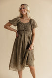 Christine Embroidered Chiffon Dress