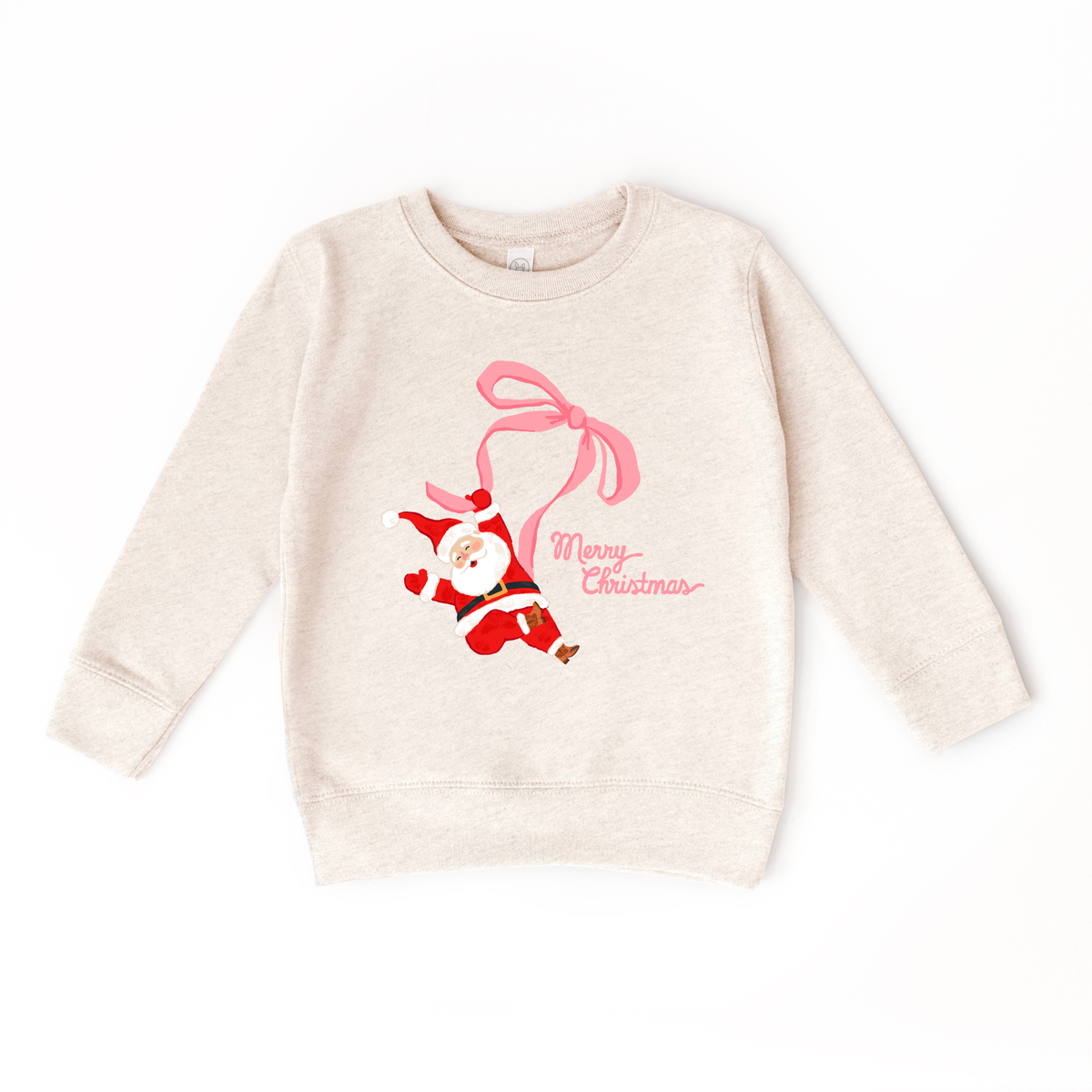 Ribbon Merry Christmas Santa Sweatshirt