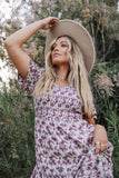 FINAL SALE-Tayla Dress in Taupe Purple