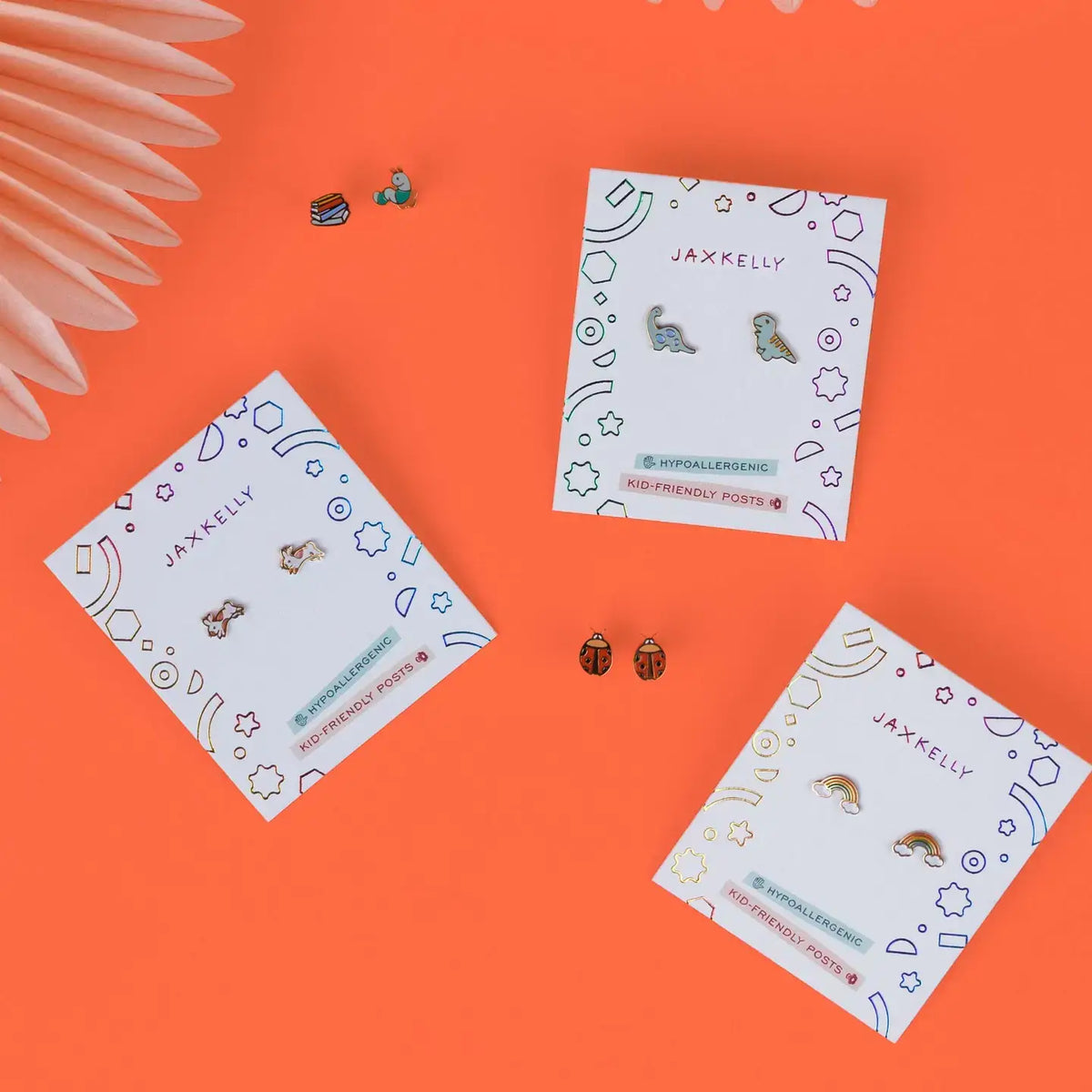 JaxKelly - Bunny Enamel Flat Back Kids Earrings