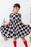 Checkered Bow | Scoop Back Dress