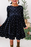 Black Dottie | Velvet Bow Back Dress