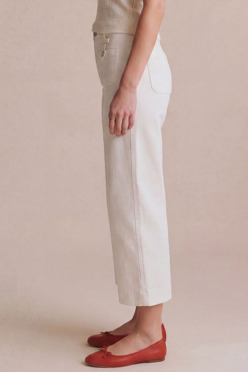 TUMMY CONTROL HIGH RISE WHITE CROP PALAZZO JEANS