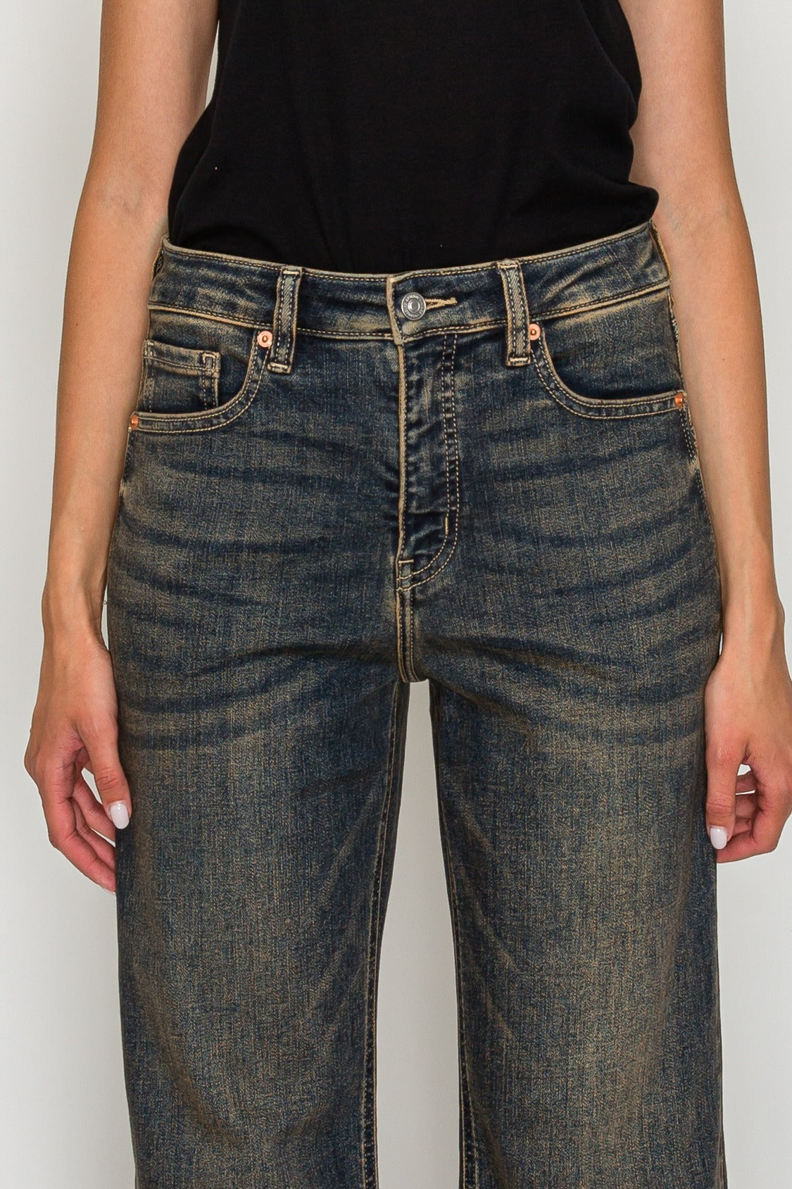 High Rise Relaxed Flare Leg Jeans