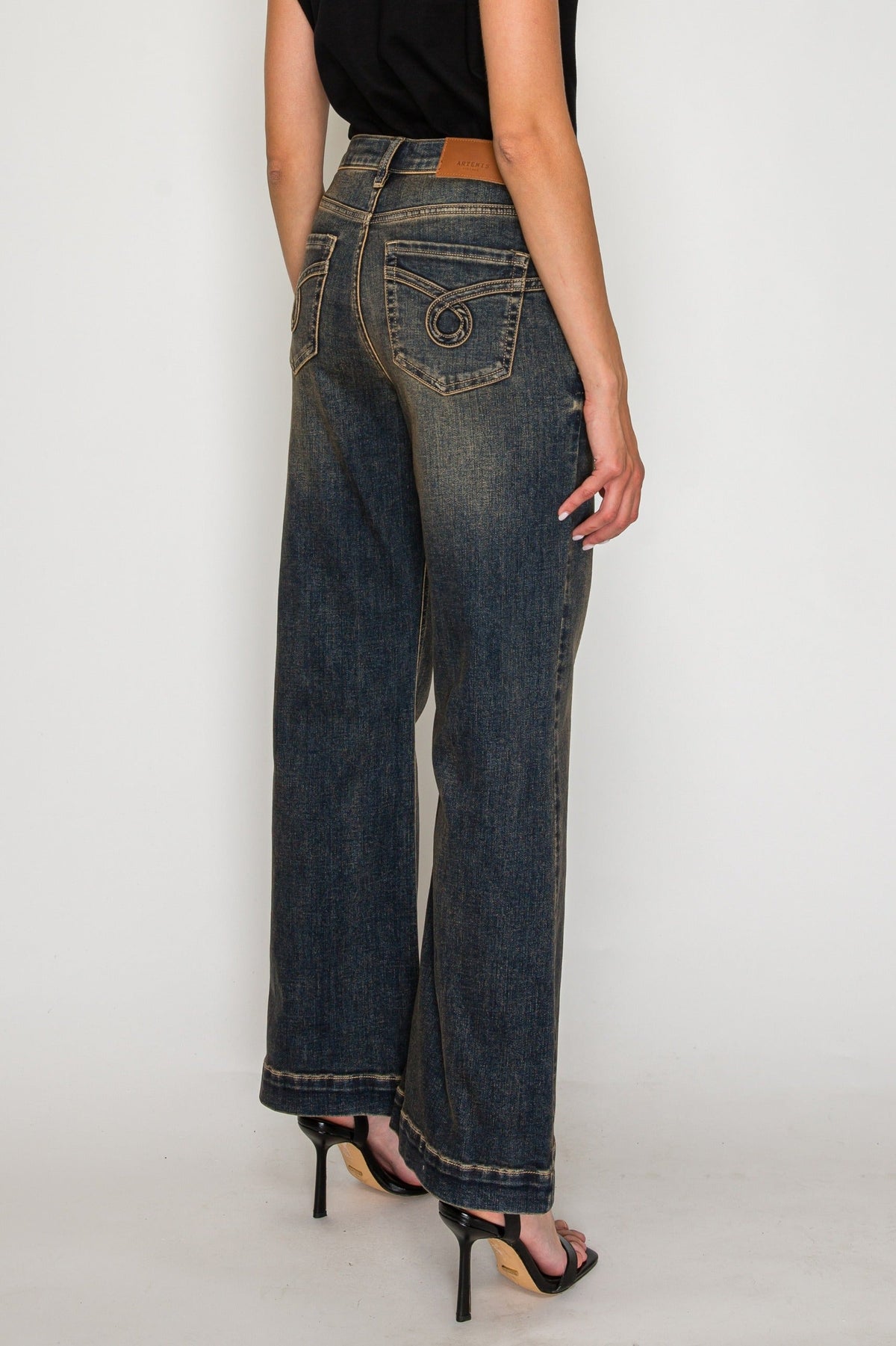High Rise Relaxed Flare Leg Jeans