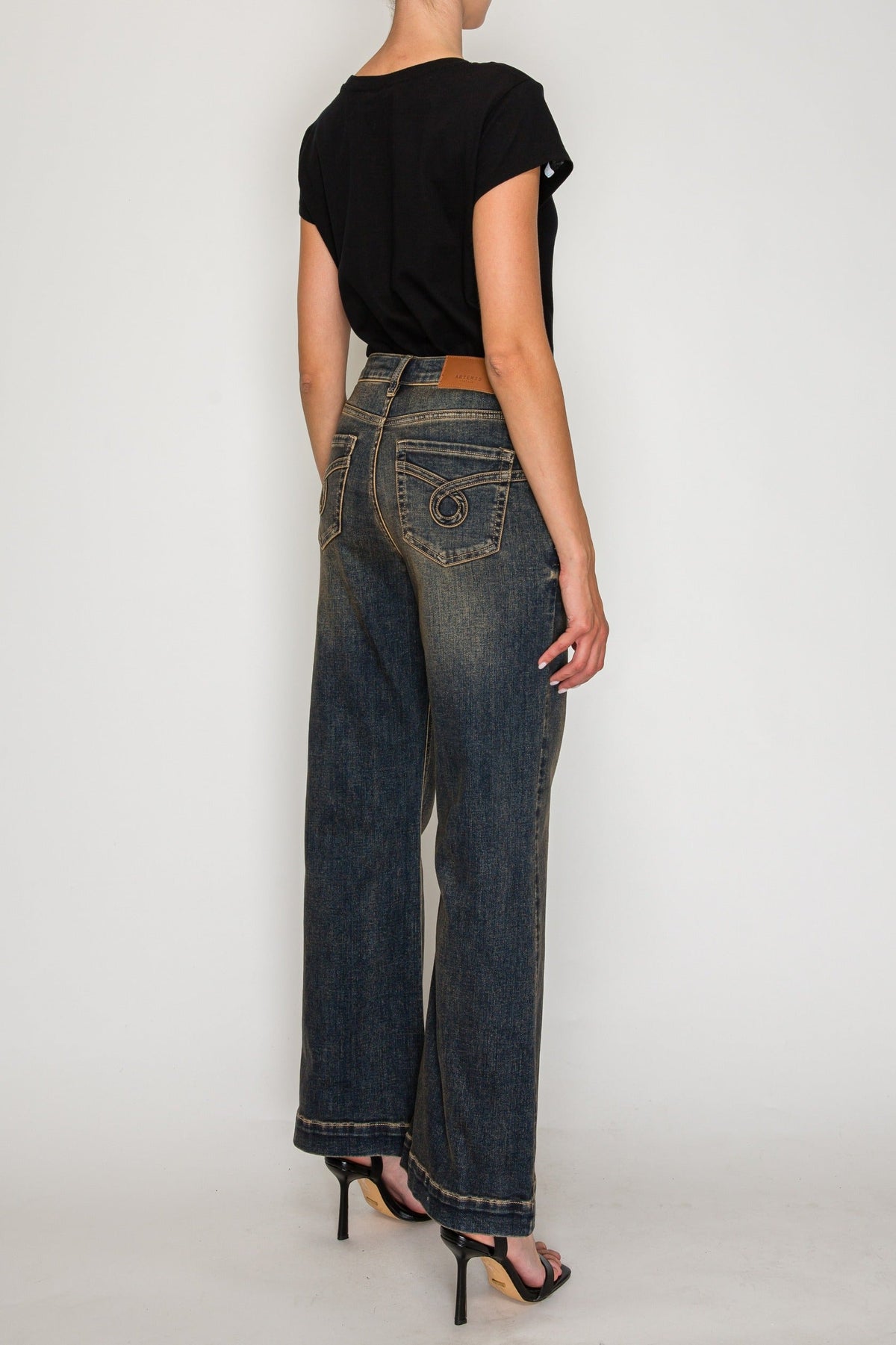 High Rise Relaxed Flare Leg Jeans