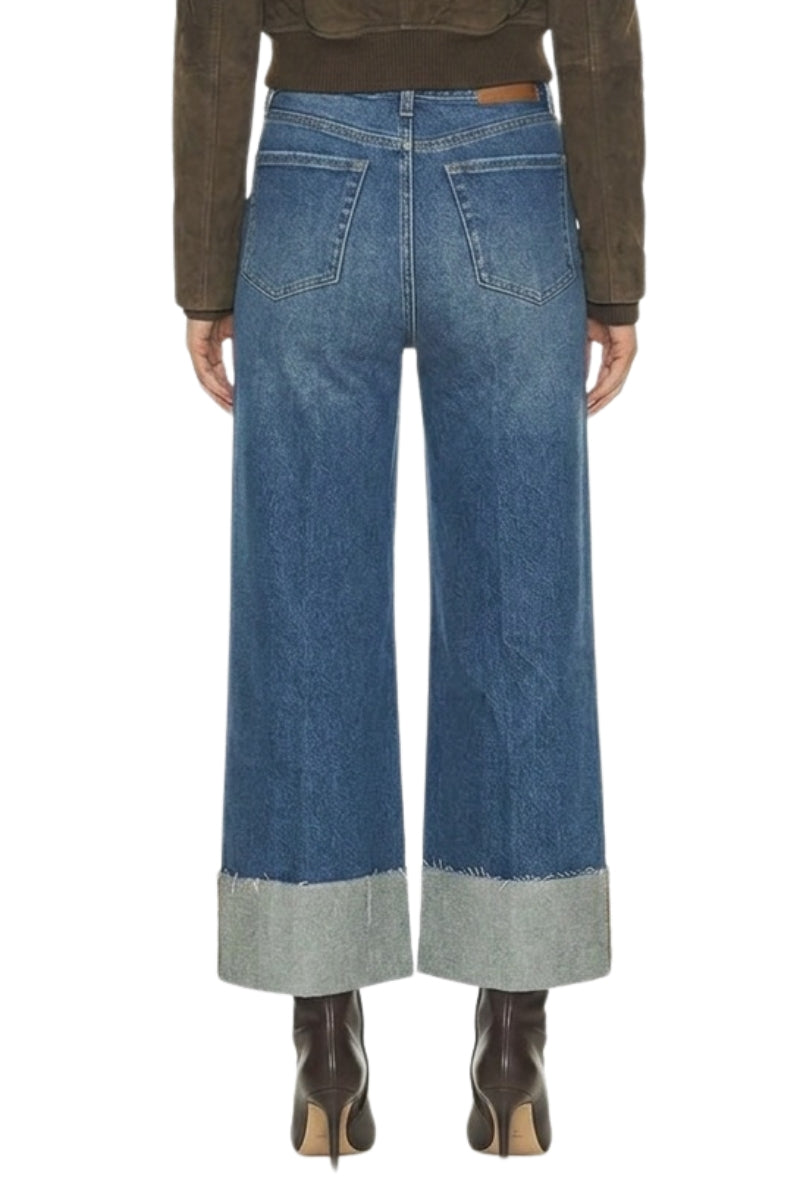 ULTRA HIGH RISE A-WIDE JEANS WITH 4 1/2" CUFF