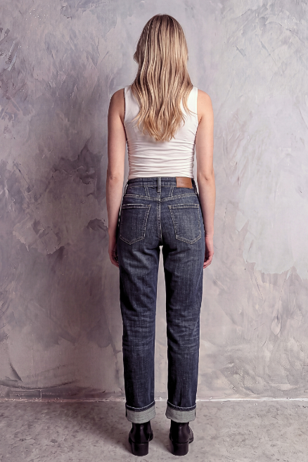 ROMY HIGH RISE WESTERN STRAIGHT JEANS