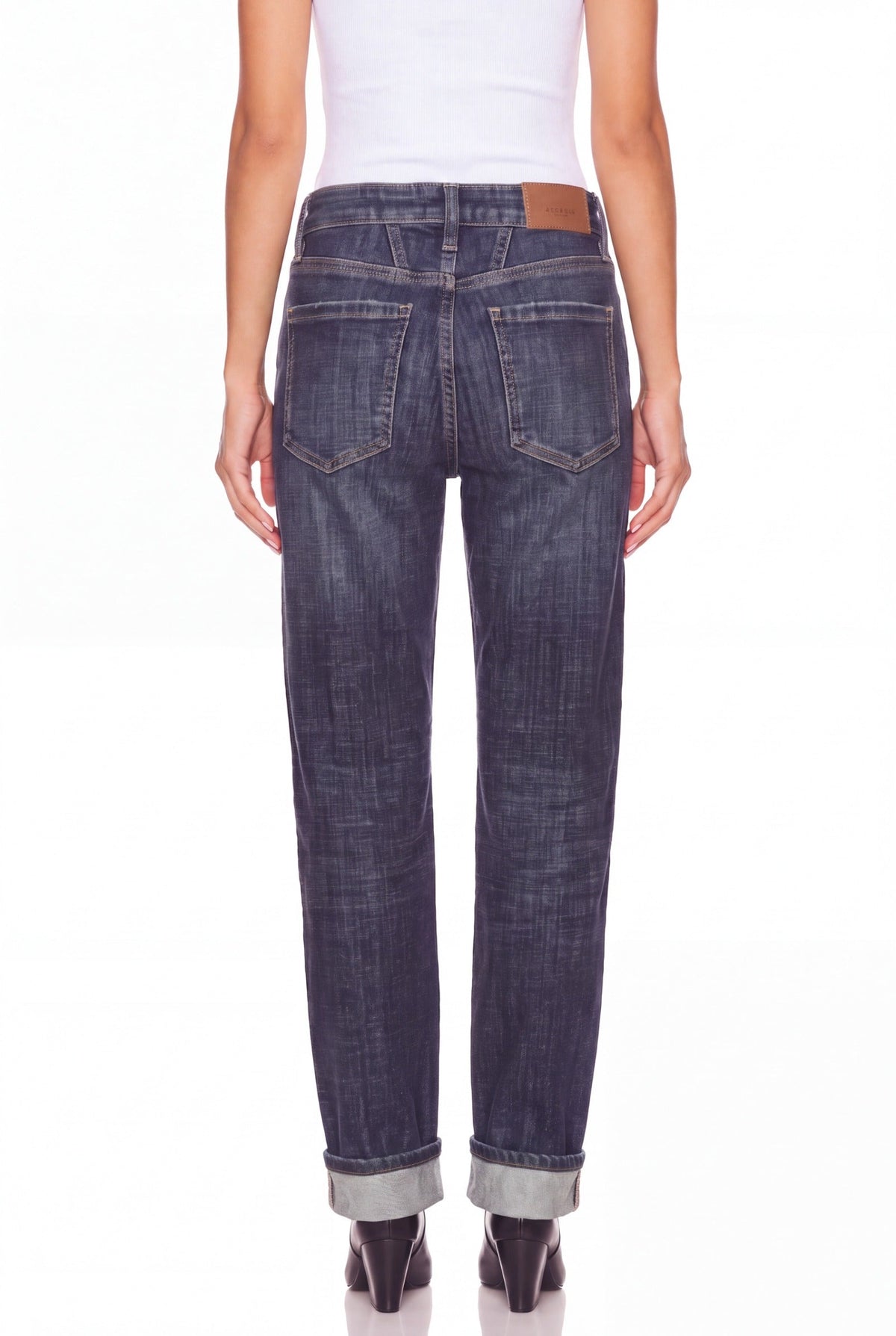 ROMY HIGH RISE WESTERN STRAIGHT JEANS