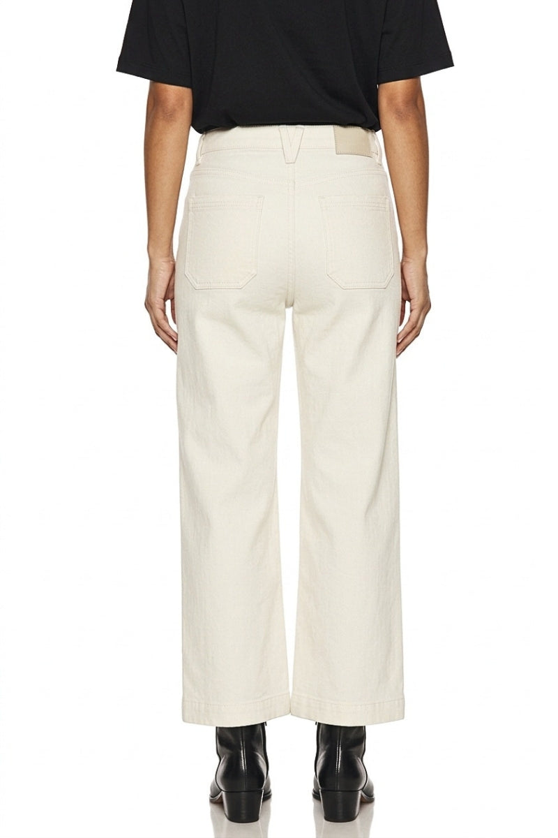 HIGH RISE TUMMY CONTROL  WHITE CROP PALAZZO JEANS