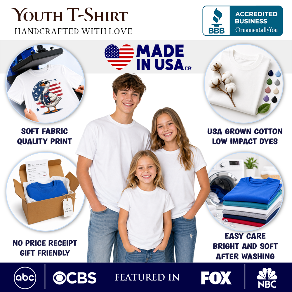 Kids Chill The Fourth Out Goose T-Shirt, Funny Youth Patriotic 4th of July Tee