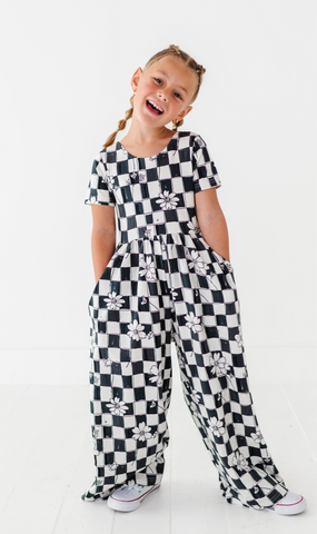 Floral Check Romper