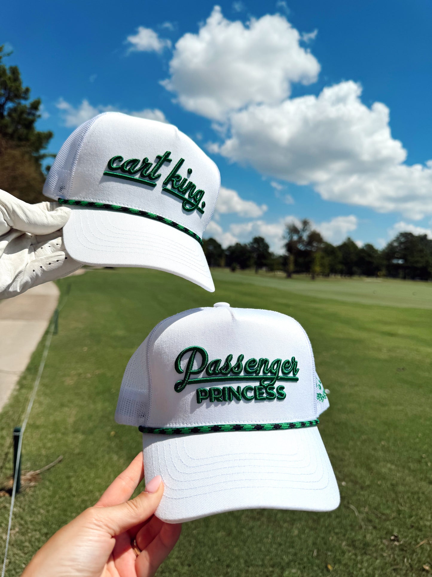 Couples Golf Hat - White Vintage Trucker Hat