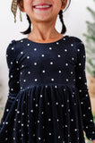 Black Dottie | Velvet Bow Back Dress