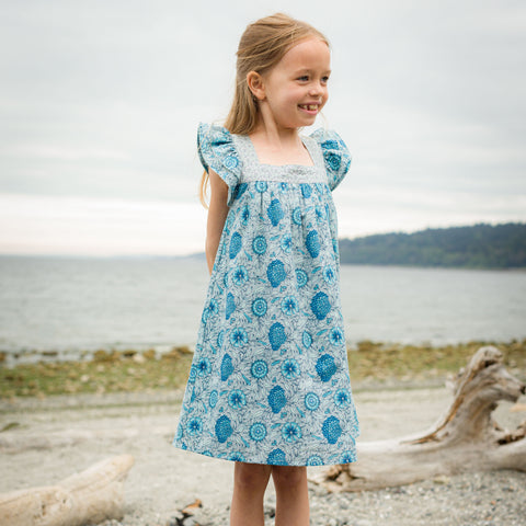 Girls Square Neck Everly Dress -Jaipur