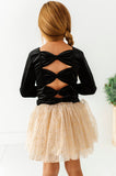 Black Velvet | Bow Back Long Sleeve Top