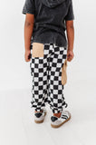 Checkered Black+White Cargo Joggers