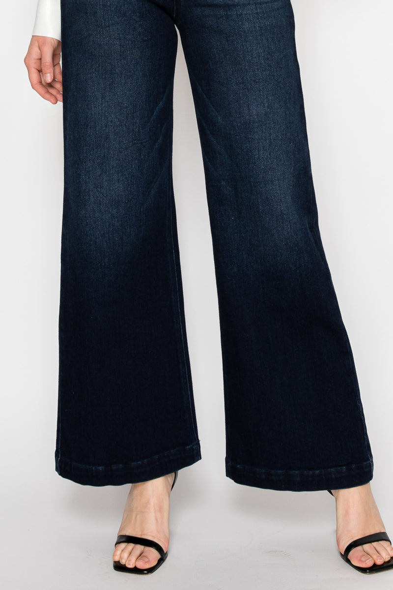 AT2084PZD ECO FRIENDLY ULTRA HIGH RISE SLIM PALAZZO SAILOR JEANS