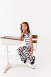 Retro Black and White Floral Flares