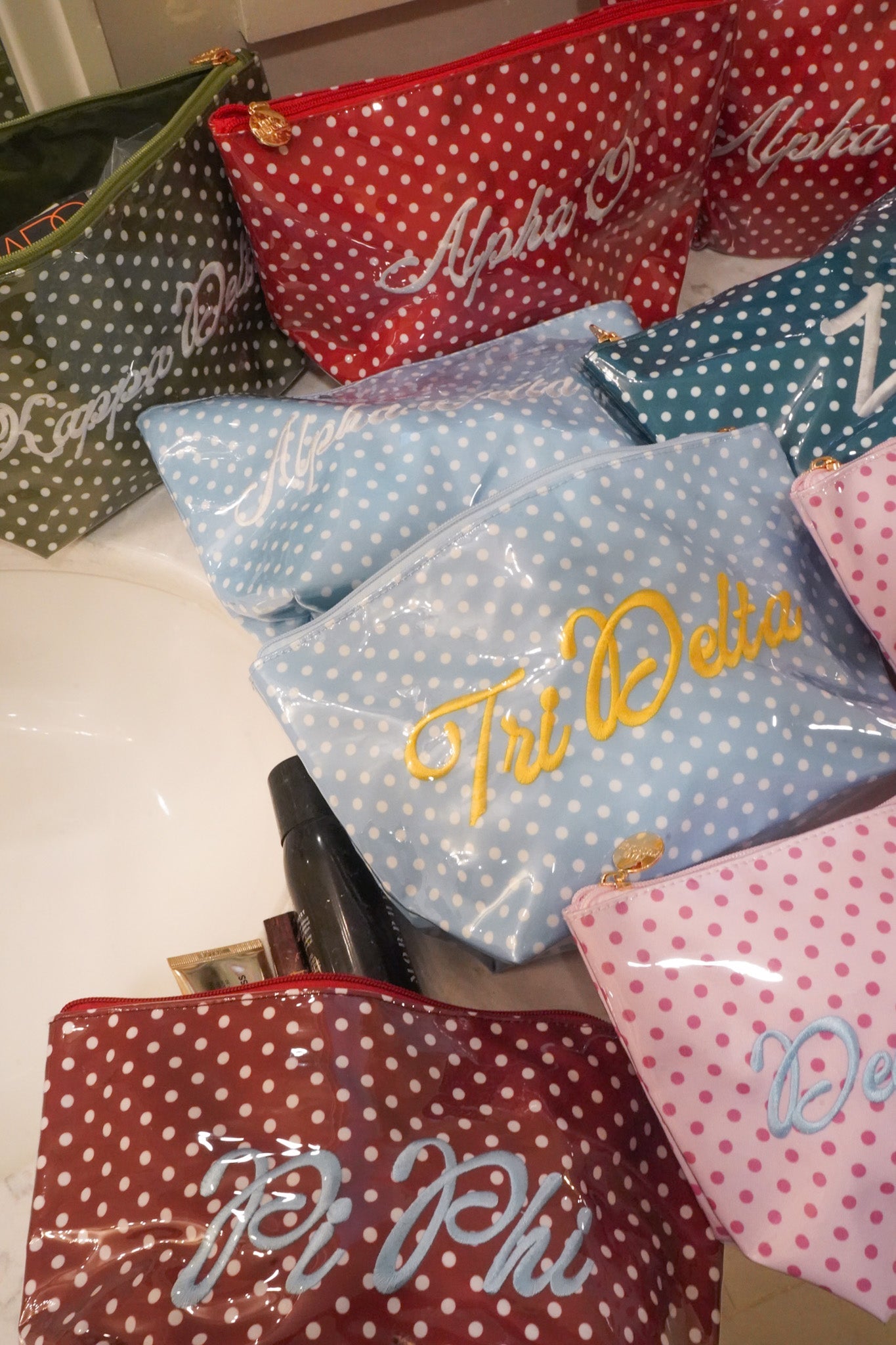 Sorority Greek Clear Coat Toiletry Bag