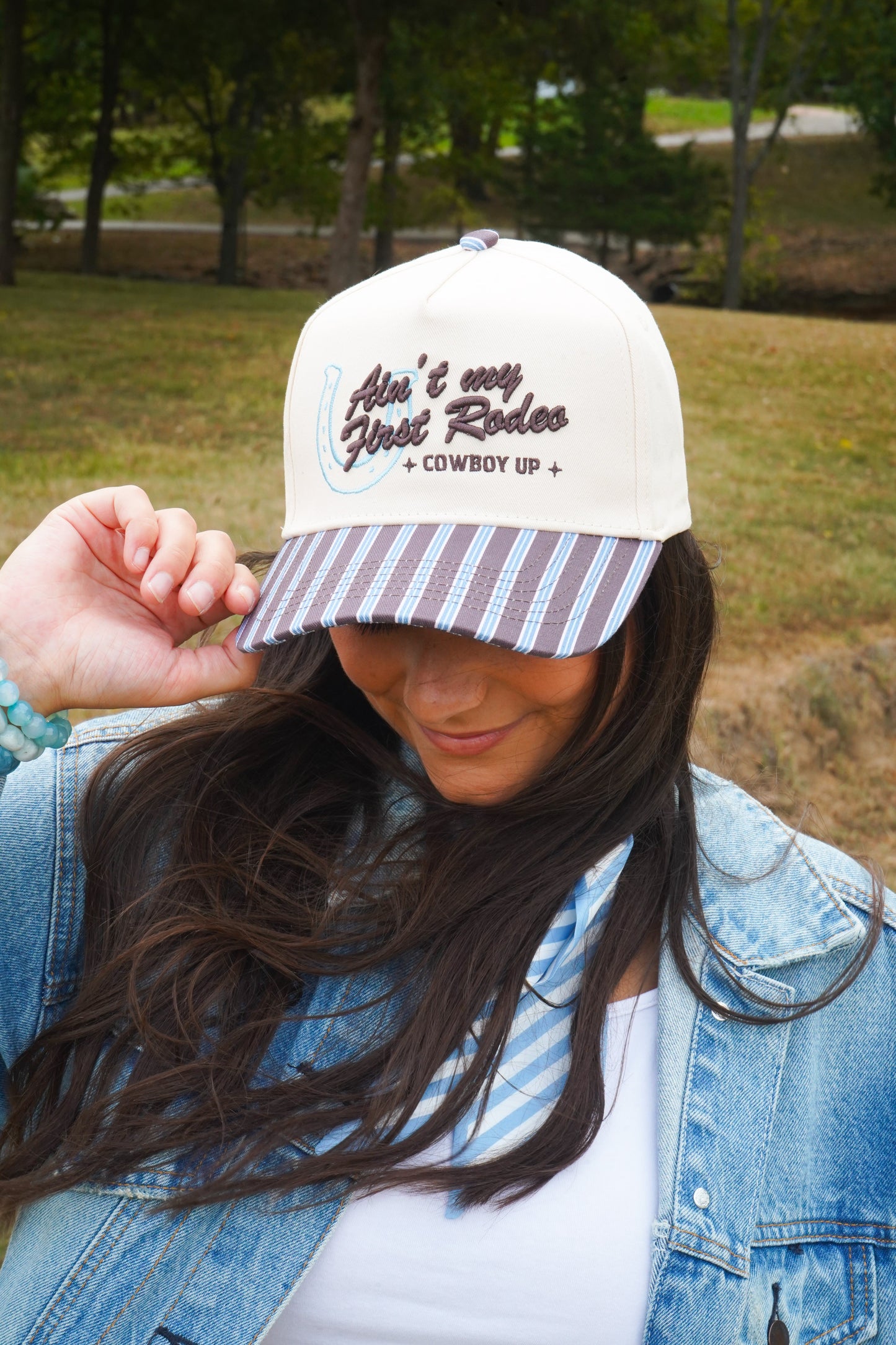 Ain't My First Rodeo - Chocolate Stripes Trucker Hat