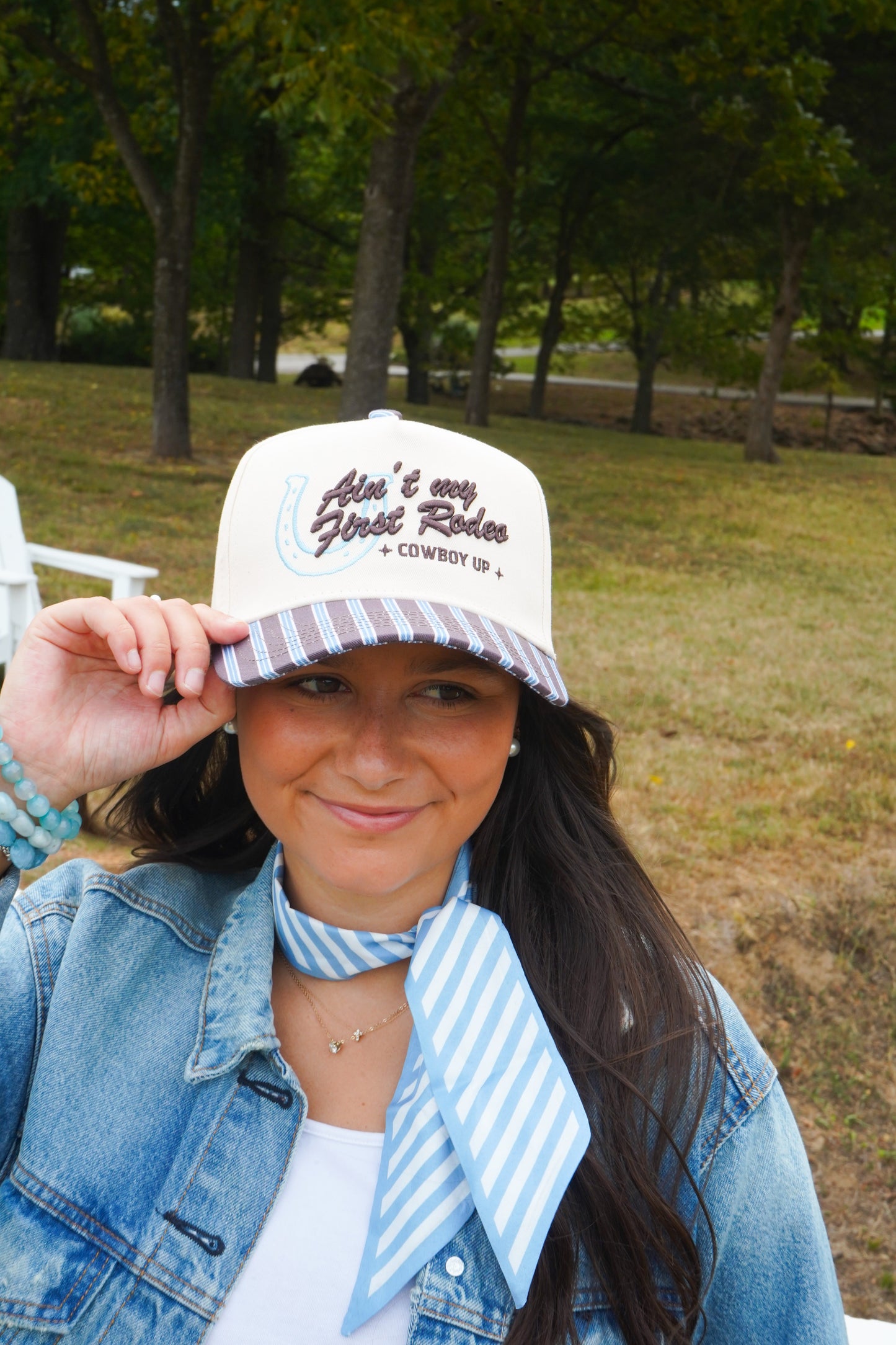 Ain't My First Rodeo - Chocolate Stripes Trucker Hat