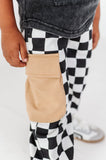 Checkered Black+White Cargo Joggers