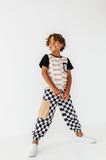 Checkered Black+White Cargo Joggers
