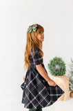Black Plaid | Scoop Back Dress