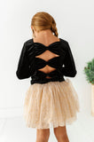 Black Velvet | Bow Back Long Sleeve Top