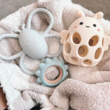 Garden Party Teether Collection - Silicone & Beechwood Sunshine