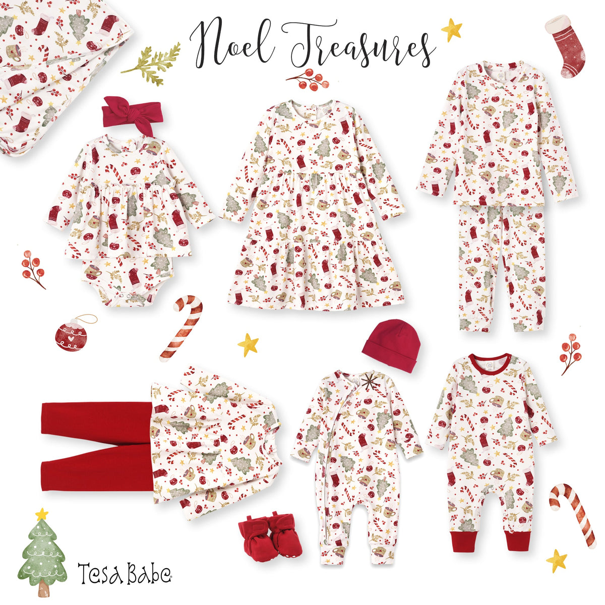Baby Holiday Bamboo Romper – Christmas Print One-Piece