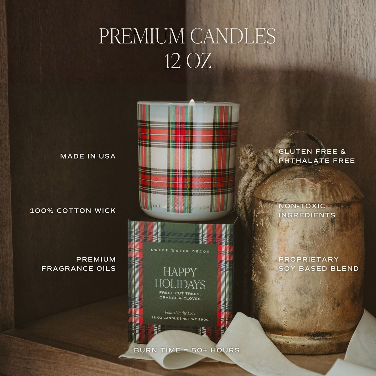 Warm and Cozy Soy Candle - Boxed Tinted Glass Jar - 12 oz