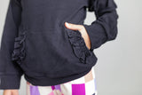 Dark Gray Check Hoodie Set