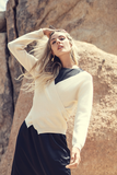 FAUX WRAP SWEATER