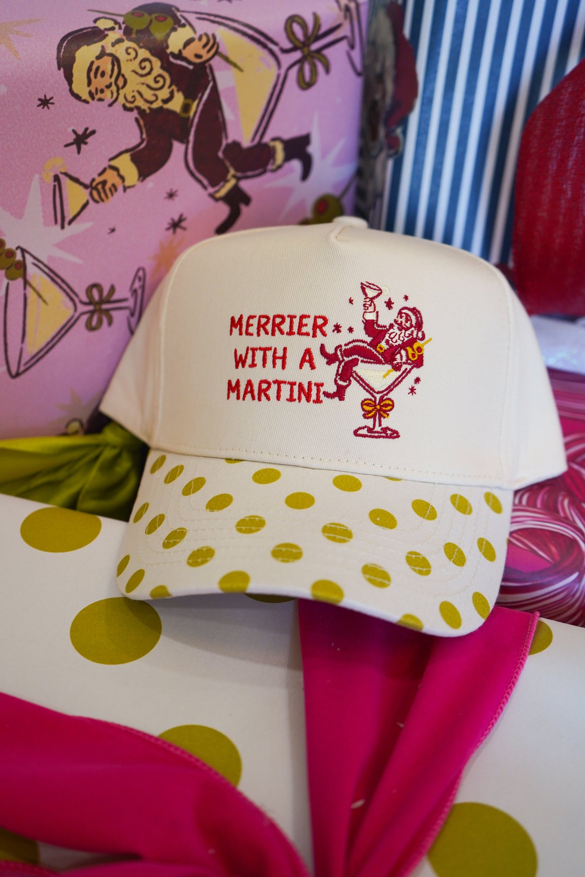 Merrier with Martini - Chartreuse Polka Dot Trucker Hat
