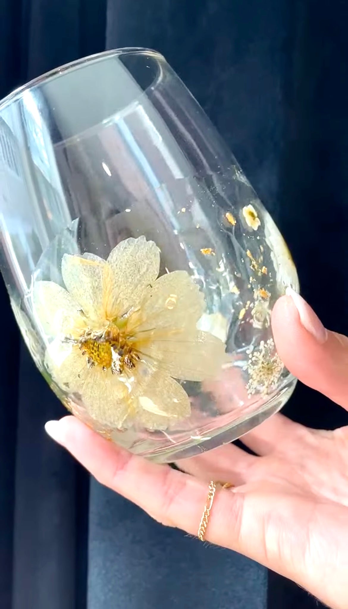 Stemless Wildflower Wine Glass